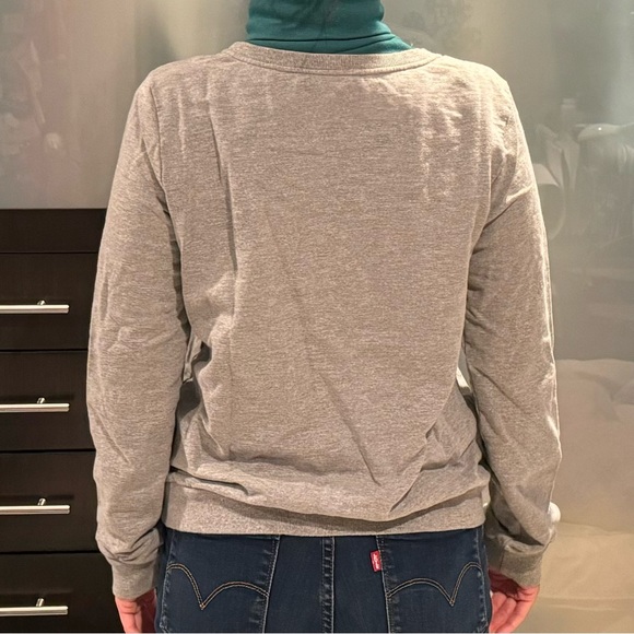 Soft Joie Embellished Rhinestone Gray Crew Neck Pullover Sweatshirt - Picture 11 of 12